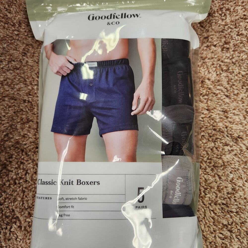 Goodfellow & co. Classic knit boxers 5 pack sz Med NWT